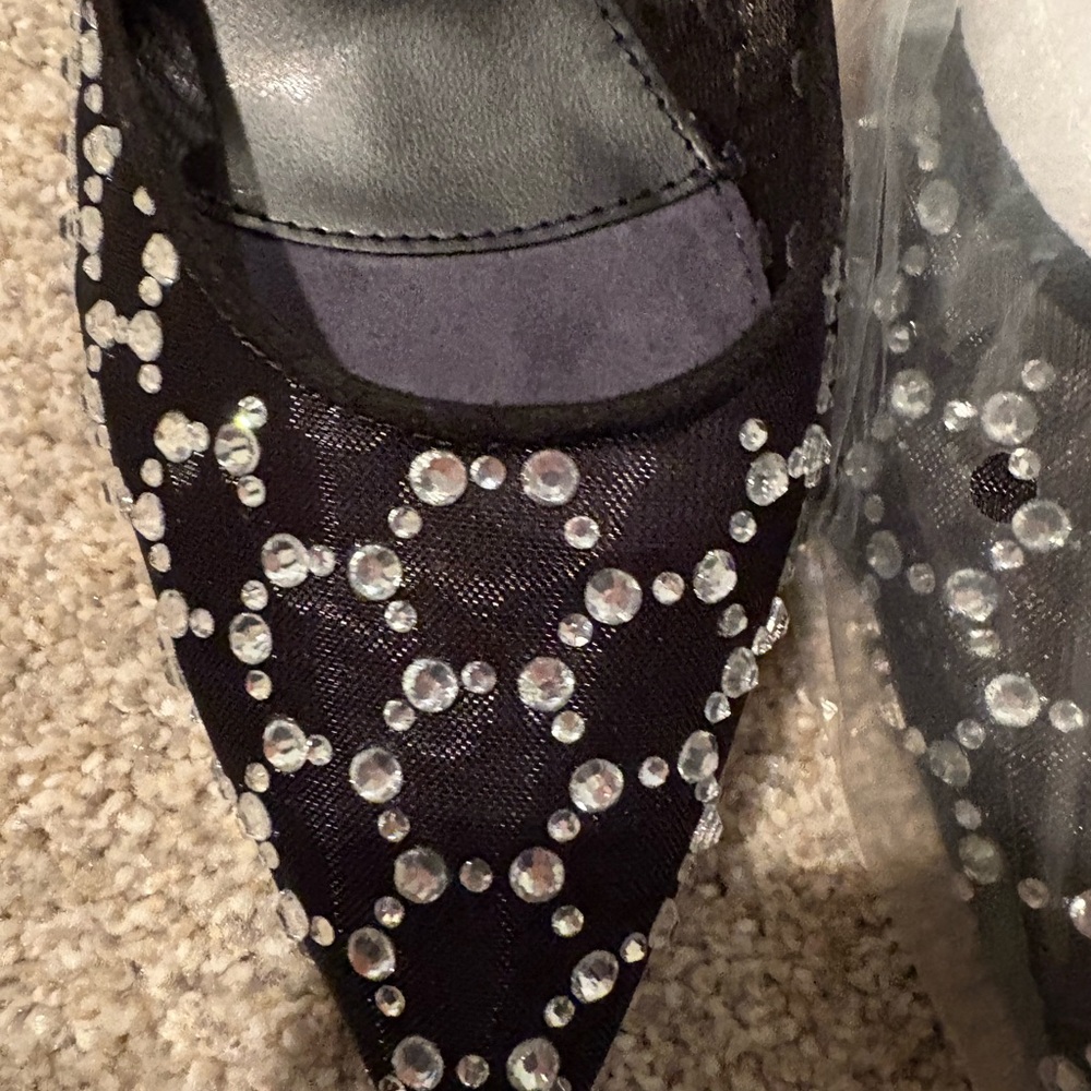 NWT Steve Madden White Mariano Crystal Mules Size 7 - Picture 6 of 8